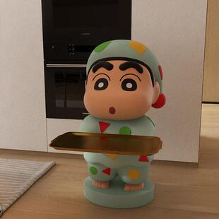 儿童床头柜创意卡通蜡笔小新托盘边几客厅落地多功能收纳角几摆件