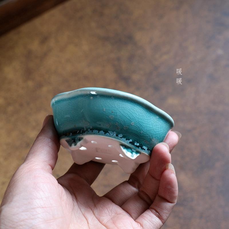 『微型海棠』暖暖精选花盆文堂款精品手工釉盆冰裂多肉绿植盆景小