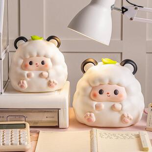 卡通十二生肖咩咩羊儿童存钱罐2025新摆件搪胶耐摔可进可出储蓄罐