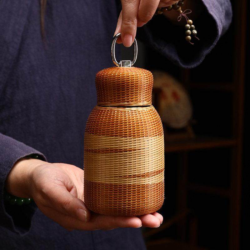 手工竹丝保温杯迷你小暖壶便捷水壶304不锈钢内胆水杯茶壶热水壶,餐饮具,保温壶,淘宝优惠券,粉丝福利购,淘宝优惠卷