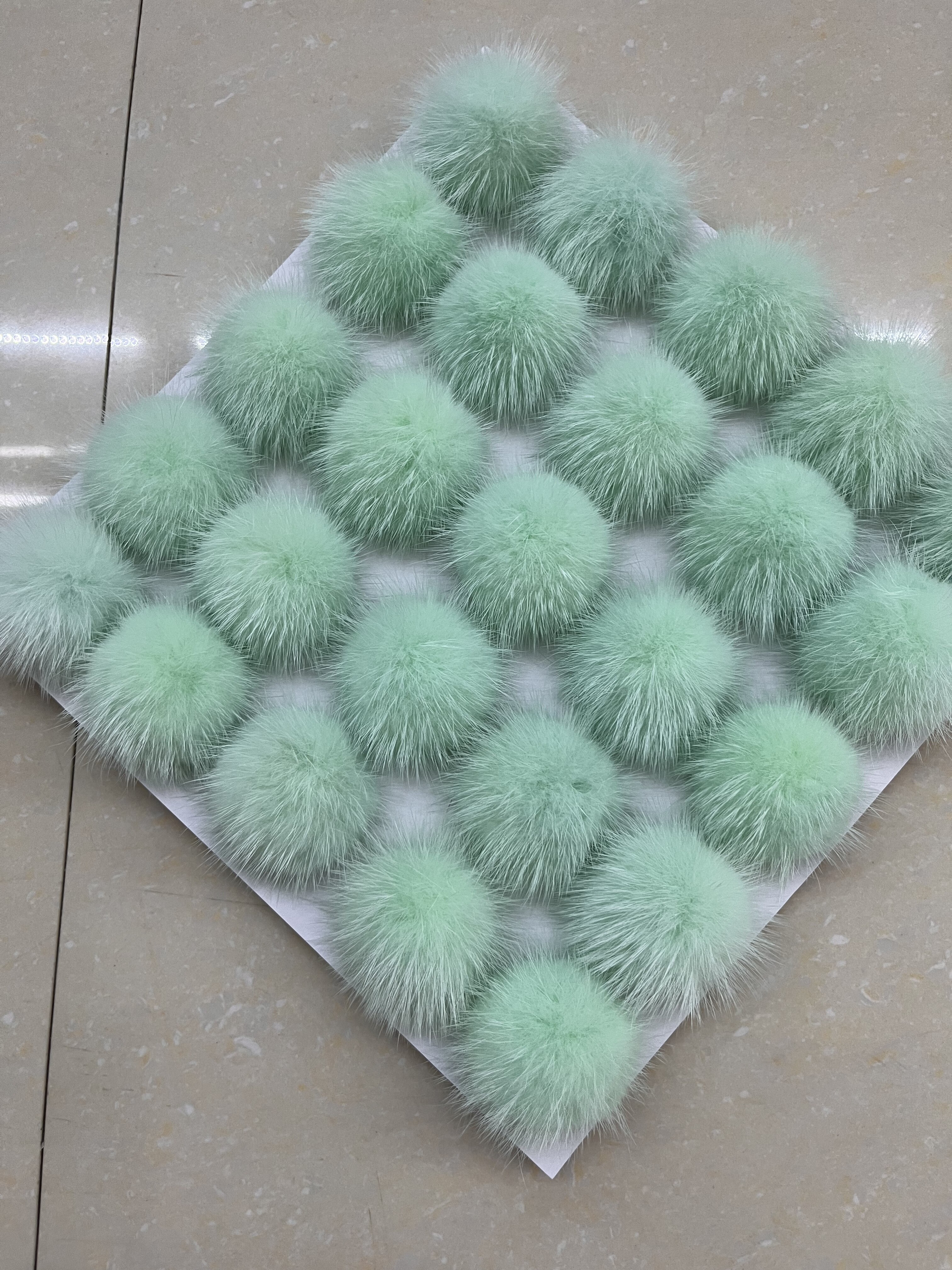 5CM真水貂毛球发夹头花胸花手工制作蝴蝶结发饰材料手工DIY材料