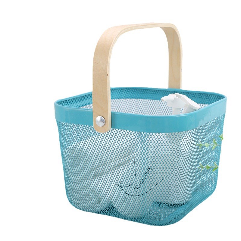 方形手提水果蔬菜篮家用置物洗菜沥水篮镂空厨房不锈钢定制收纳篮