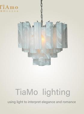 法式Murano穆拉诺吊灯中古风覆古客厅饭厅卧室胭脂白梅花玻璃吊灯