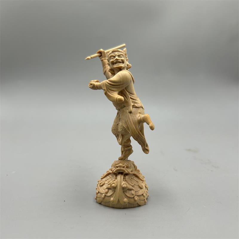 小叶黄杨木雕星宿魁星点斗佛像摆件实木家居书房桌面装饰金榜题名