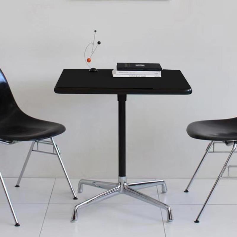 伊姆斯餐桌会议桌小户型家用网红ins圆桌洽谈桌阳台黑色中古桌子