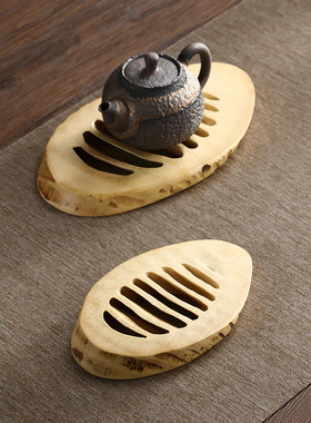 竹根雕刻杯垫壶托 日式手工隔热茶垫子 高档碗垫紫砂壶茶道养壶垫