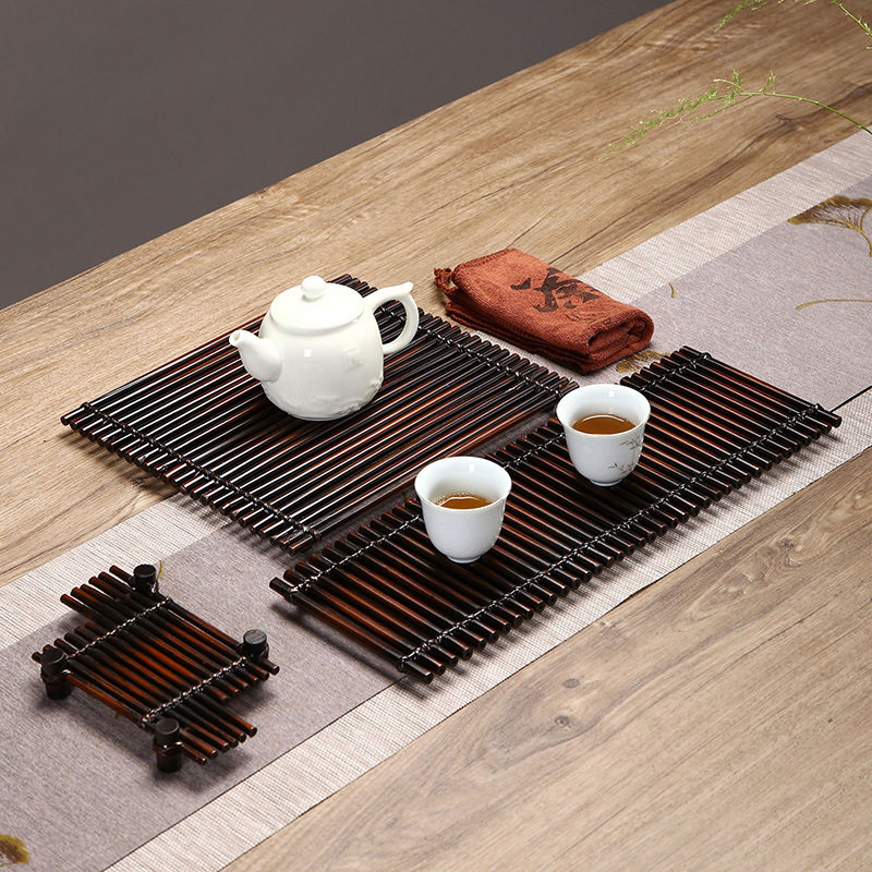 竹制品手工编织茶台复古干泡台