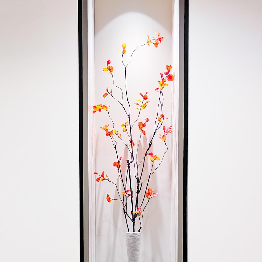 北欧复古手感秋叶仿真娟花长枝落地花束枯枝假花摆放花艺装饰花卉