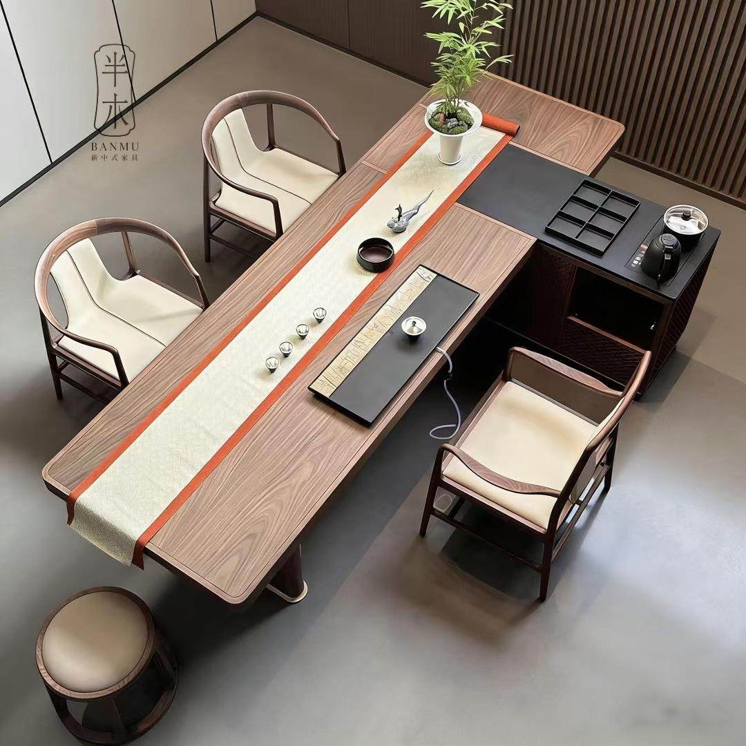现代简约实木茶桌椅组合办公室茶室会所轻奢客厅茶台泡茶桌定制,住宅家具,家用茶台/茶桌,淘宝优惠券,粉丝福利购,淘宝优惠卷