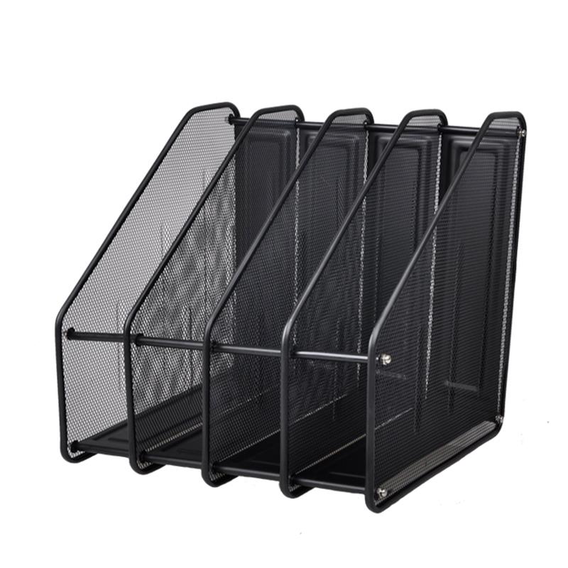 可得优文件架子试卷分类置物架金属文件栏铁质桌面整理二栏三栏四