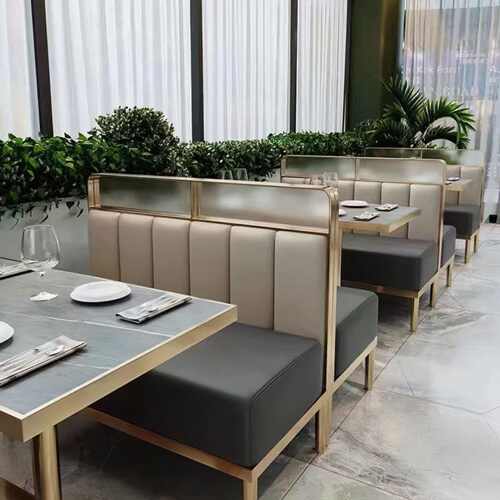 定制轻奢高中档餐饮岩板卡座