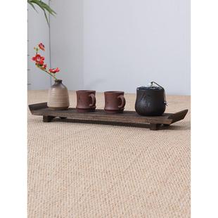 实木茶盘茶杯架壶承长杯托桌面茶具收纳架置物展示架博古架茶托盘