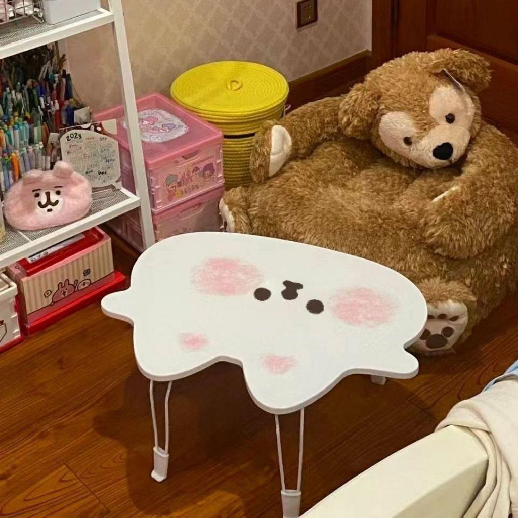 新款卡通床上小桌子便携式可折叠书桌卧室坐地毯上折叠桌电脑书桌