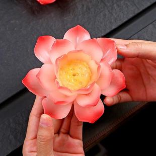 饰礼品摆件茶具配件 莲花茶宠可养变色创意精品茶玩茶桌茶台茶盘装
