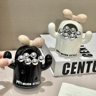 家用高级感甜品蛋糕小叉子轻奢创意不锈钢水果签收纳罐 水果叉套装