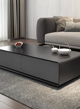 现代简约茶几 北欧长方形大小户型客厅创意储物高级黑灰色茶桌
