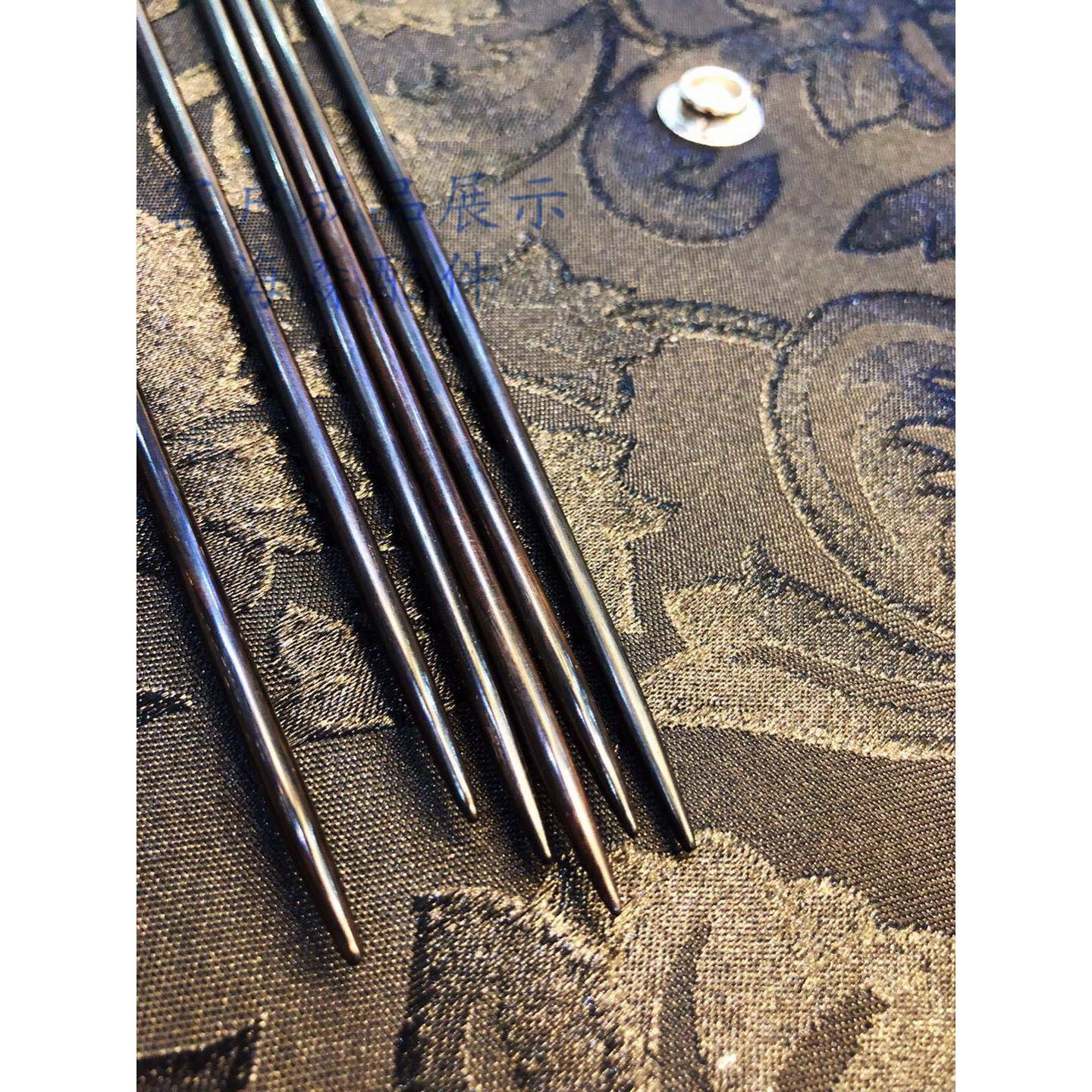 檀木棒针黑檀 毛衣针 diy棒针半成品无打磨 长短款25-35cm+ 5根装