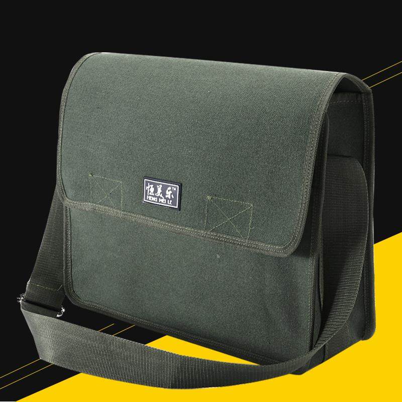 恒美乐新品定制加厚加大单肩斜跨 耐磨帆布多功能维修 电工工具包