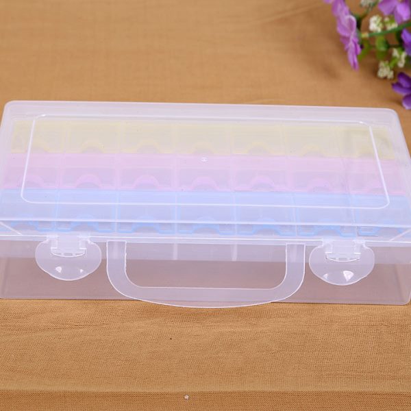 21格无字透明塑料盒 手提可拆收纳盒 美甲工具盒套装 盒 零件盒