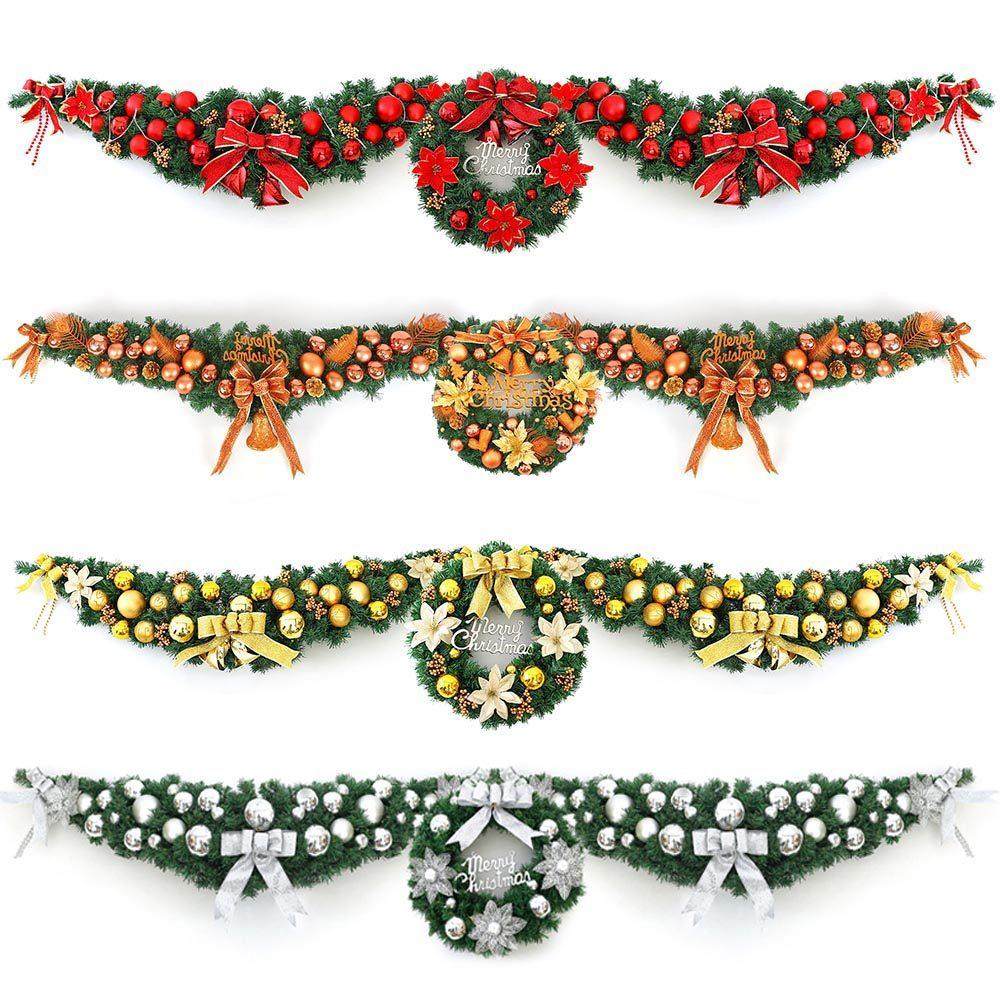 圣诞节装饰品 2.7m米加密圣诞藤条花环套餐 商场酒店门头挂件布置,节庆用品/礼品,圣诞装饰品,淘宝优惠券,粉丝福利购,淘宝优惠卷