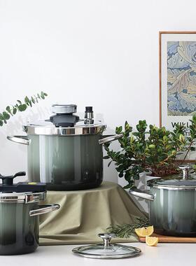 BRICKELL黑森林系列珐琅快压锅家用燃气电磁炉通用高压锅不粘锅