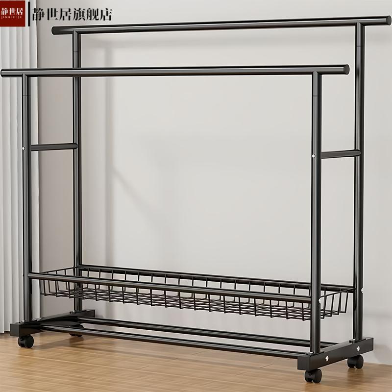 伸缩单双杆落地衣架卧室家用简约