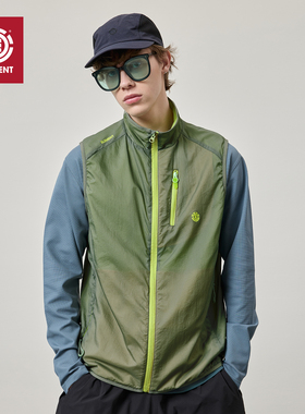 美国ELEMENT滑板马甲男户外运动立领撞色特氟龙三防骑行无袖外套