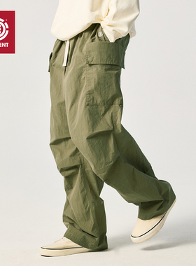 美国ELEMENT滑板休闲裤男宽松直筒伞兵裤多口袋褶皱运动工装裤潮