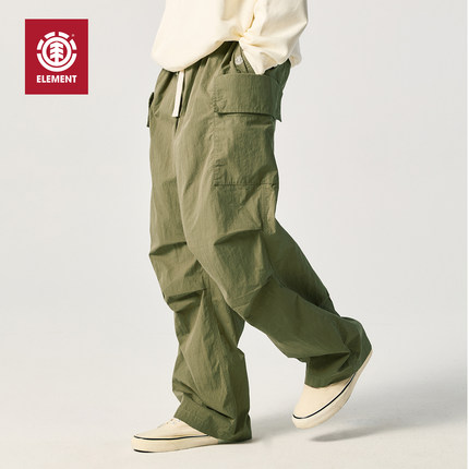 美国ELEMENT滑板休闲裤男宽松直筒伞兵裤多口袋褶皱运动工装裤潮