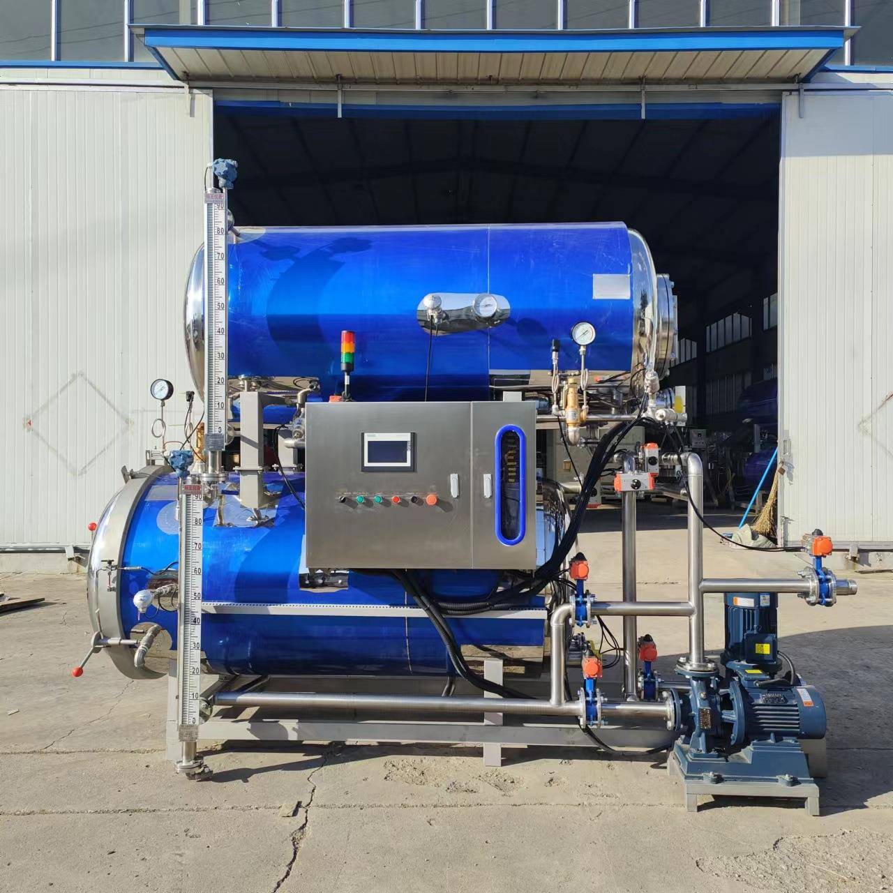 商用麻辣豆干大型高温水浴杀菌锅 蒸汽电加热 粽子双层杀菌釜