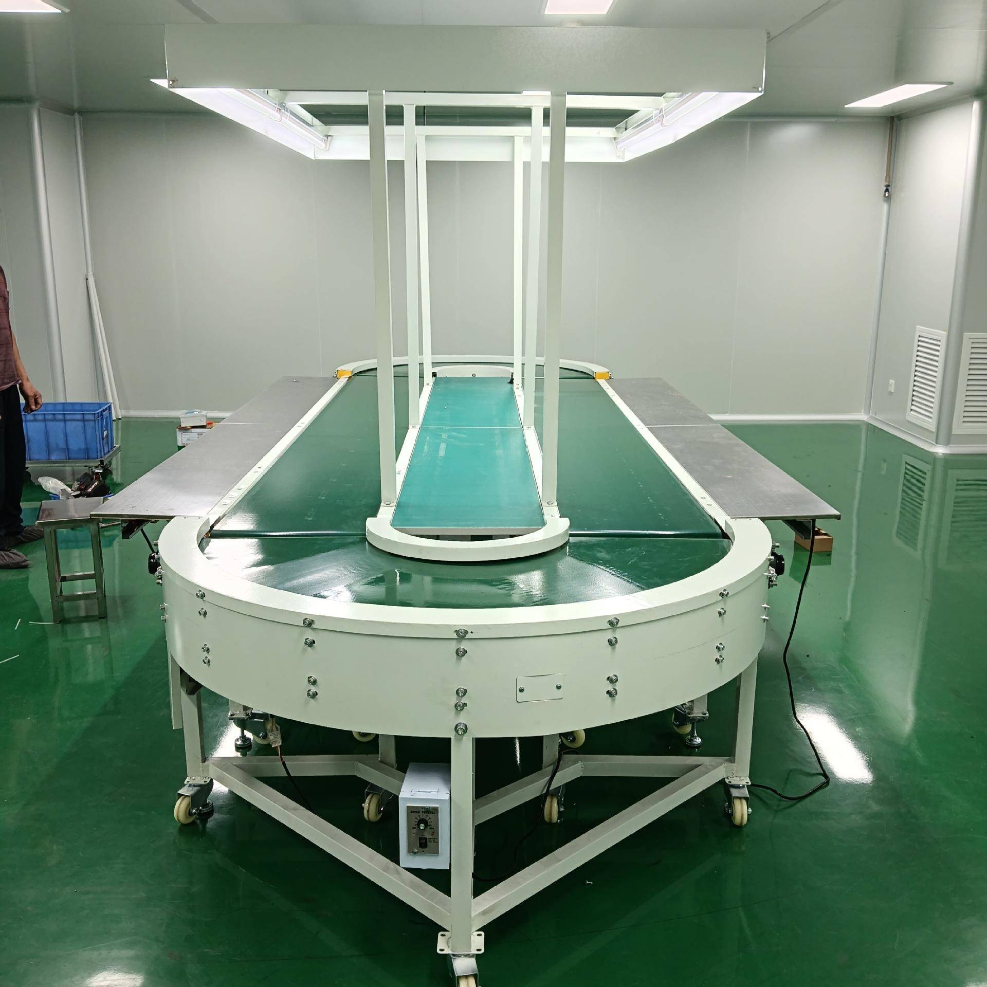 转弯输送机90度环形物流快递分拣线小型皮带传送带打包组装流水线