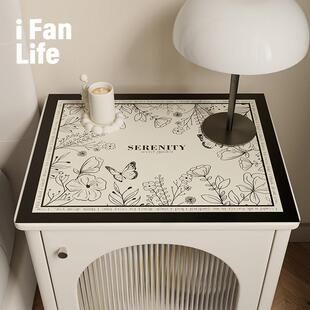 范店黑白印象网红床头柜垫皮革PVC轻奢高级感床头柜面盖垫可裁剪