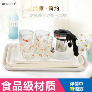 北欧白色茶盘 托盘家用放茶杯密胺果盘放水杯长方形塑料商用盘欧式