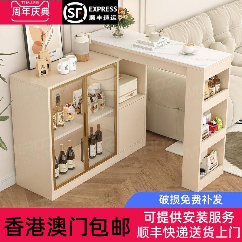 香港包邮吧台桌家用现代简约沙发柜客厅隔断边柜餐边柜实木伸缩轻