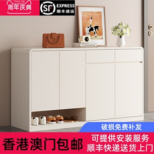 [香港包邮]实木鞋柜挂衣架一体靠墙家用门口入户玄关柜室内新款20