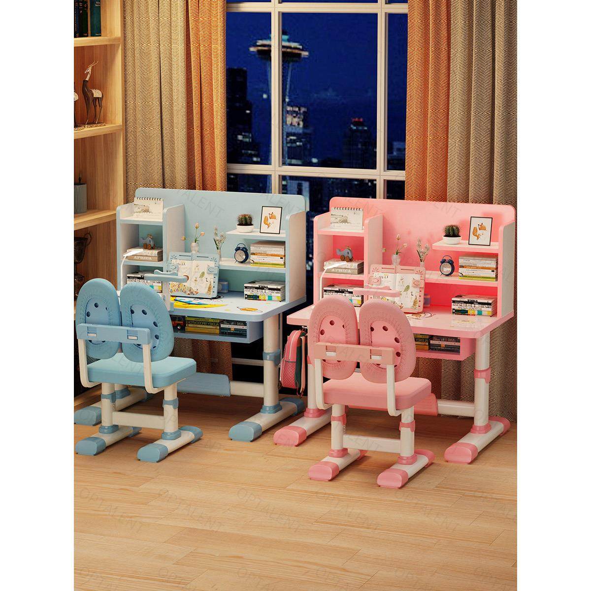 香港包邮儿童学习桌家用书桌小学生写字桌椅套装可升降简约课桌小,住宅家具,儿童学习桌,淘宝优惠券,粉丝福利购,淘宝优惠卷