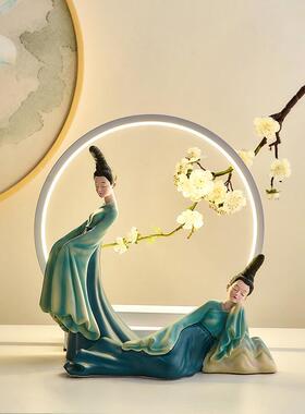 新中式创意只此青绿艺术摆件轻奢家居客厅酒柜装饰品摆设乔迁礼物