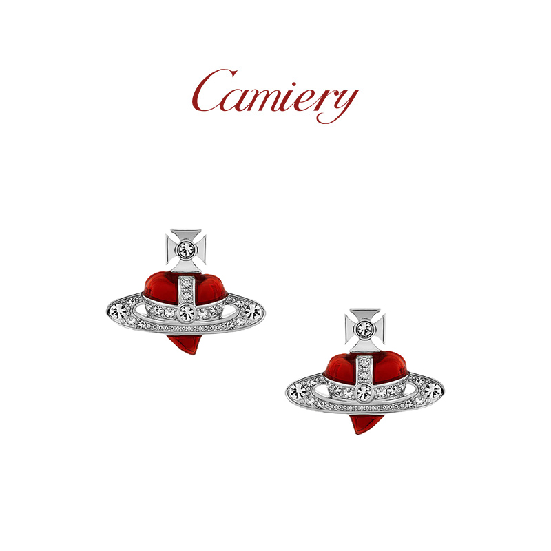 西太后土星爱心耳钉2025新款爆款