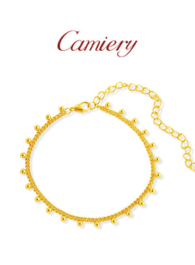 CAMIERY圆珠脚链女士2025新款潮性感轻奢小众精致纯欲不伤脚脚链