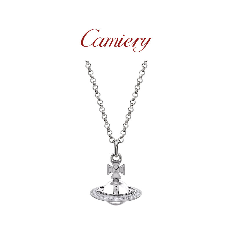 西太后透明土星项链女款高级感