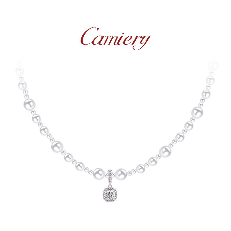 气泡方糖珍珠项链设计感轻奢小众