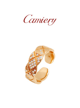 带钻菱格戒指日常百搭时尚小众