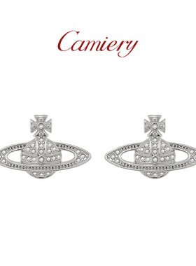 CAMIERY 西太后经典土星耳钉带钻日常精致百搭高级感轻奢小巧耳饰