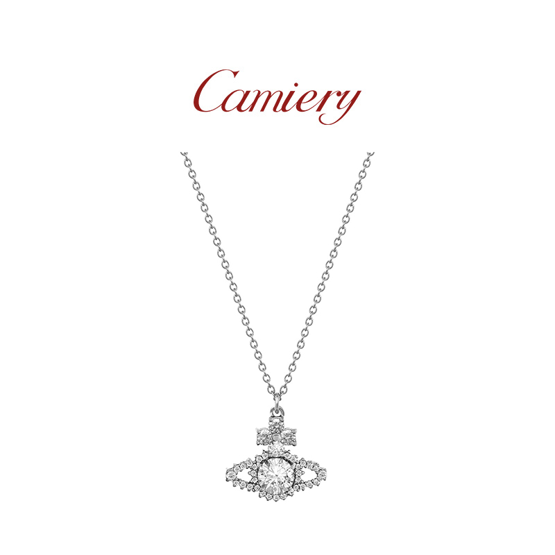 西太后蕾丝围边土星项链女款轻奢