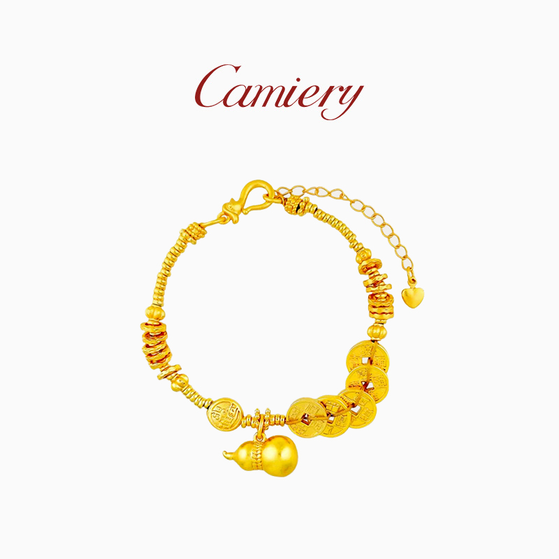 CAMIERY【招财护身】真品五帝钱手链 镀24K金 进财防小人保平安