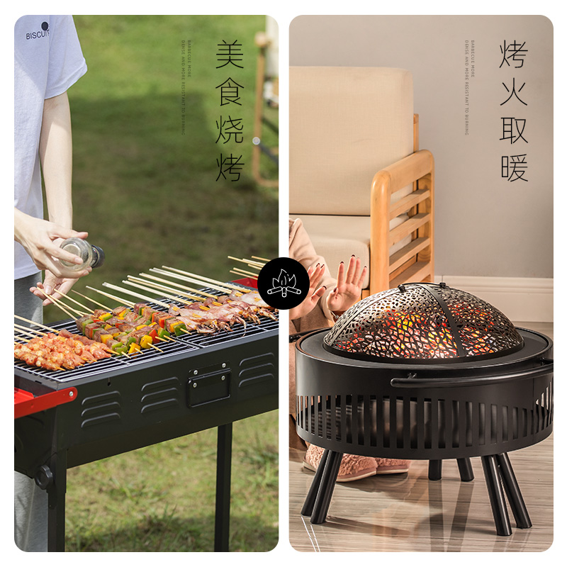 探险者烧烤碳家用速燃果木炭机制竹炭块户外碳条烧烤炉无烟煤