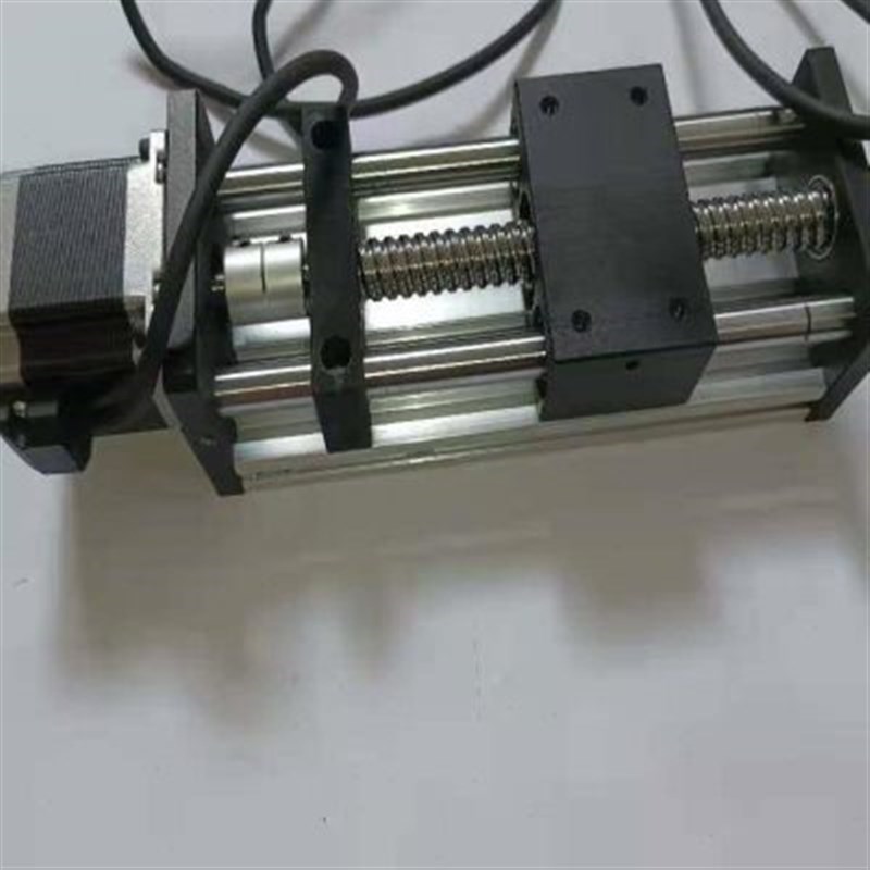 80宽双光轴滚珠j丝杆滑台精t密模组装42或57步进马达直线导轨工作