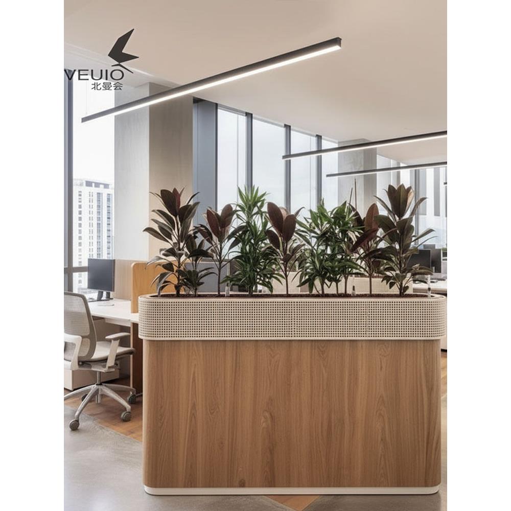 办公简约矮柜铁艺花槽柜公司隔间柜隔断储物柜木质风文件柜定制