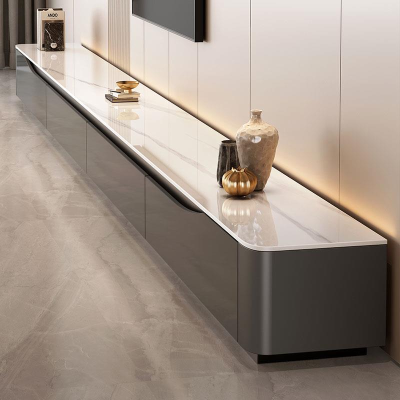 岩板电视柜客厅家用小户型轻奢高级感现代简约实木茶几电视柜组合