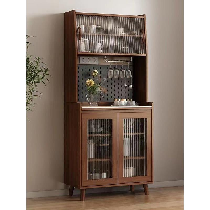 靠墙实木餐具柜集成现代极简客厅酒柜茶柜厨房储物柜储物柜